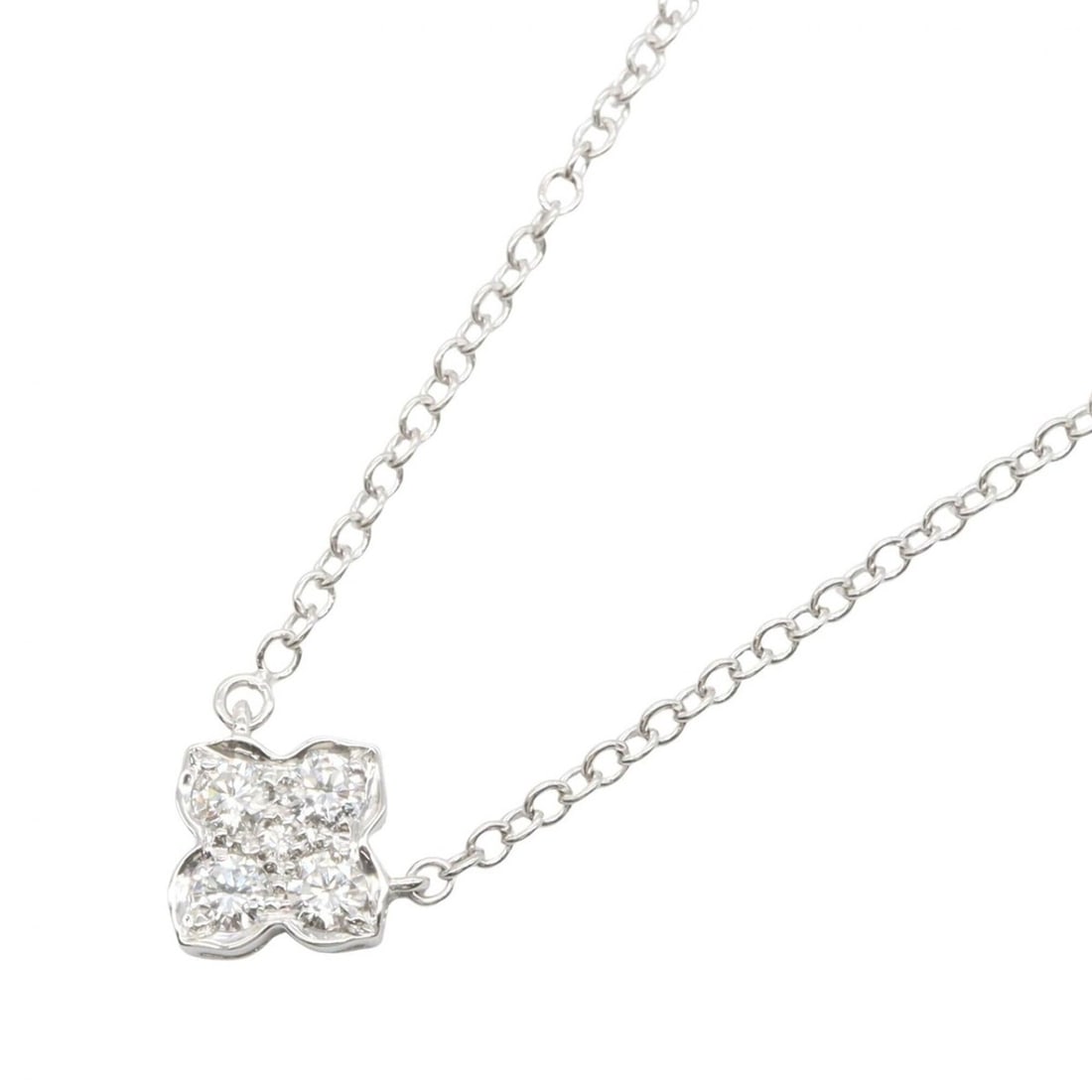 Cartier Hindu Diamond Necklace, 18K White Gold (18KWG), Diamond, Women's, Silver/Clear Tone: --- Catalog ---Category: SizePendant Size: 10mm x 10mm / 0.39'' x 0.39''Neck Circumference: 41 cm - 42.5 cm / 16.14'' - 16.73''Category: DesignColor: Clear, SilverGender: WomenMaterial: White gold (18