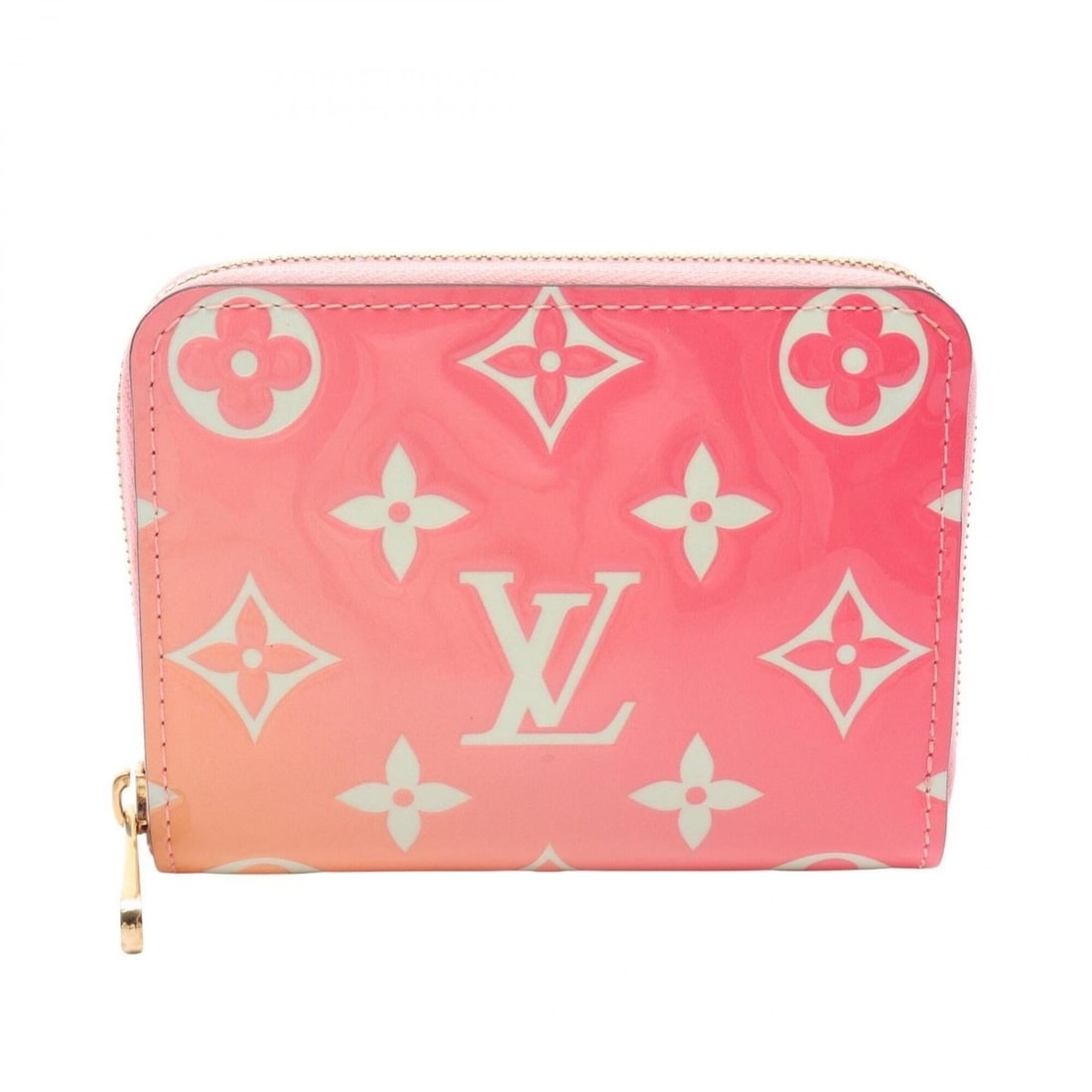 Louis Vuitton Zippy Coin Purse Monogram Vernis Sunrise Wallet, Leather, Women's, Pink/Orange, M64160: --- Catalog ---Category: SizeSize (HxWxD): 8.5cm x 11cm x 2cm / 3.34'' x 4.33'' x 0.78''Category: DesignType: Coin purse/coin caseColor: Orange, PinkGender: WomenMaterial: Leather Category: GeneralMPN