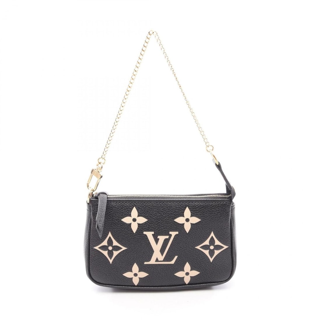 Louis Vuitton Mini Pochette Accessoires Bicolor Monogram Empreinte Handbag, Leather, Women's, Black: --- Catalog ---Category: SizeSize (HxWxD): 9.5cm x 15cm x 3cm / 3.74'' x 5.9'' x 1.18''Category: DesignType: Handbag, PochetteColor: BlackGender: WomenMaterial: Leather Category: GeneralMPN: