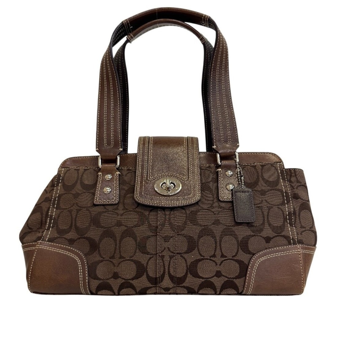 COACH F13975 Signature Canvas Tote Bag, Brown: --- Catalog ---Category: SizeSize (HxWxD): 19cm x 31cm x 9cm / 7.48'' x 12.2'' x 3.54''Handle Length: 18cm / 7.08''Category: DesignType: Tote bagColor: BrownGender: WomenMaterial: Canvas Category: