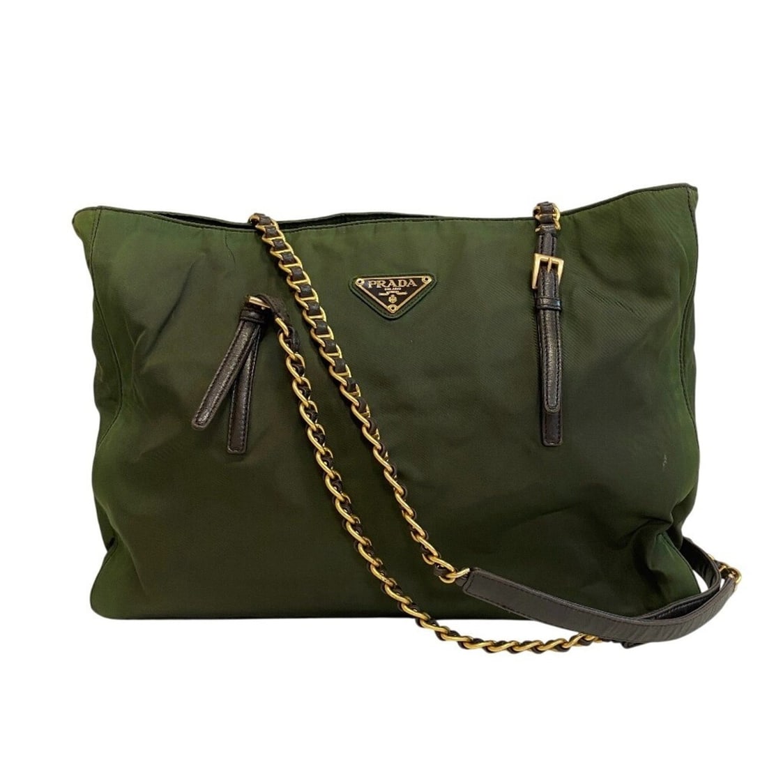 PRADA Prada Nylon Tote Bag Green: --- Catalog ---Category: SizeSize (HxWxD): 27.5cm x 34cm x 5.3cm / 10.82'' x 13.38'' x 2.08''Handle Length: 34cm / 13.38''Category: DesignType: Tote bagColor: GreenGender: WomenMaterial: Nylon