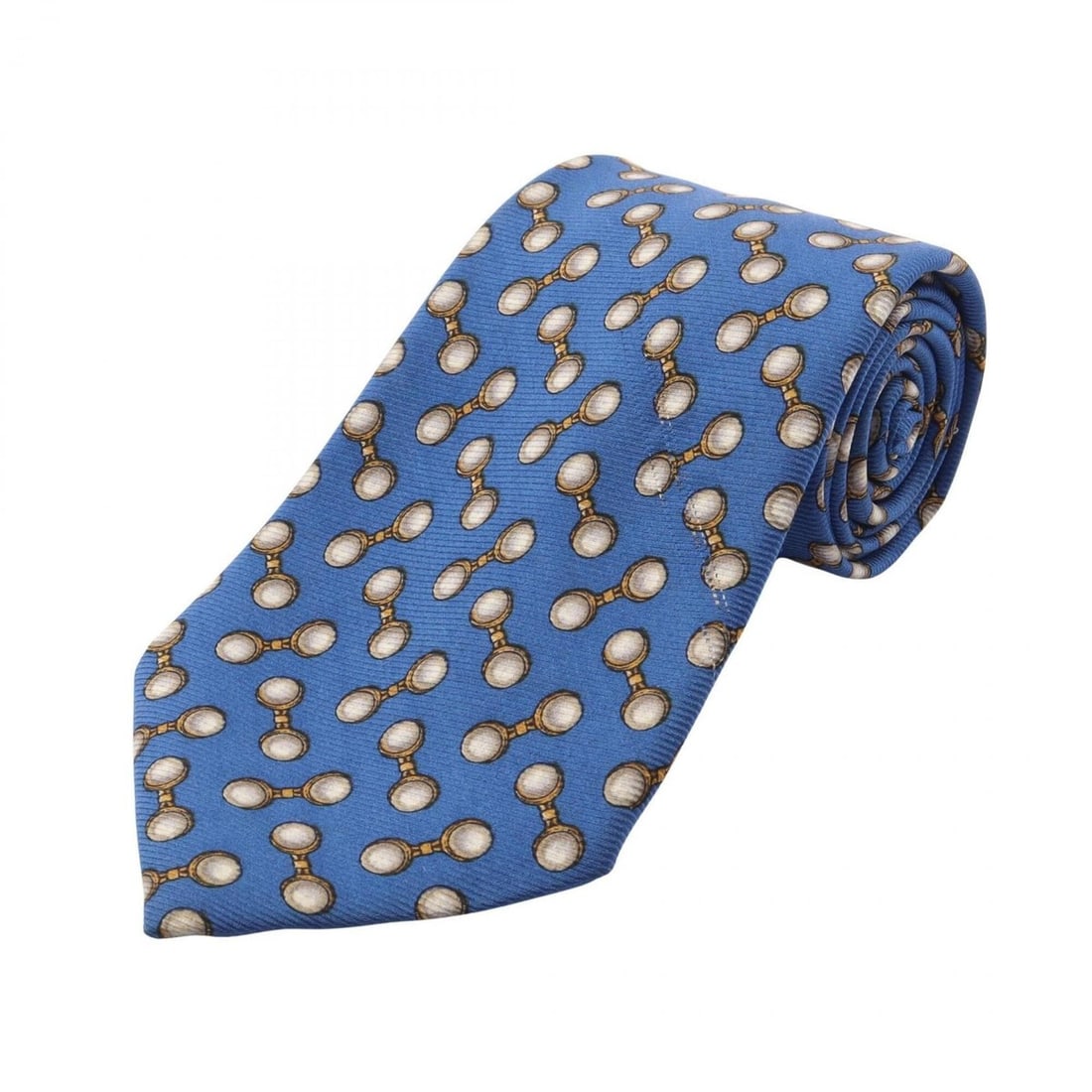 Chanel silk tie with all-over pattern, men's, blue/gray tones.: --- Catalog ---Category: SizeTotal Length: 142cm / 55.9''Category: DesignType: CravatColor: Blue, GrayGender: MenMaterial: Silk Category: GeneralBrand: Chanel--- Item List ---Section: