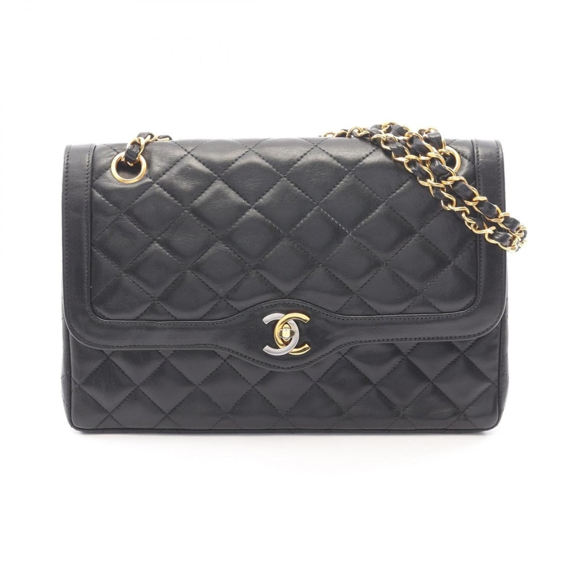 Chanel Matelassé Paris Limited Edition Double Flap Shoulder Bag/Handbag, Lambskin Leather, Women's,: --- Catalog ---Category: SizeSize (HxWxD): 17cm x 26cm x 6.5cm / 6.69'' x 10.23'' x 2.55''Category: DesignType: Handbag, Shoulder bagColor: BlackGender: WomenMaterial: Leather Leather/Fur Type: