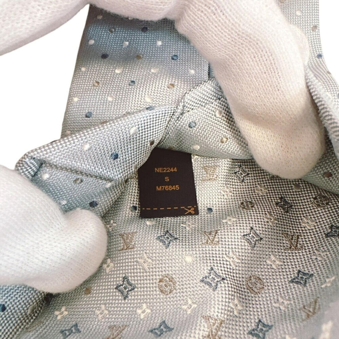 LOUIS VUITTON M76845 Monogram Gradient Dots 8CM Dot Pattern Tie, Blue - 12