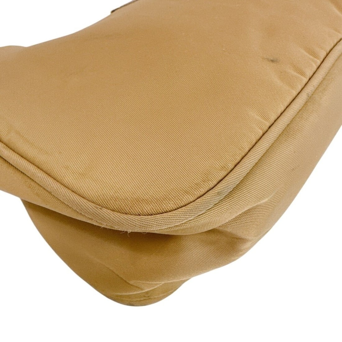 PRADA Triangle Nylon Pouch, Beige - 4
