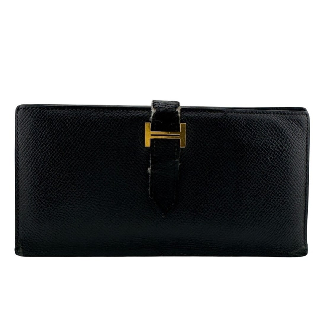 HERMES Bearn Soufflé Leather Long Wallet, Black: --- Catalog ---Category: SizeSize (HxWxD): 10cm x 17.5cm / 3.93'' x 6.88''Category: DesignType: Long wallet (bi-fold)Color: BlackGender: WomenMaterial: Leather Category: GeneralBrand: Hermes--- Item