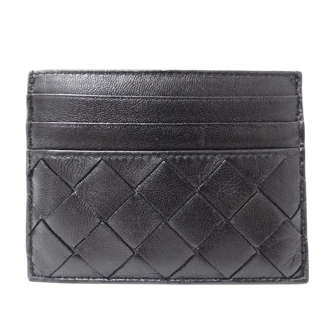 Bottega Veneta business card holder/card case for women and men. Brand name leather, Intrecciato: --- Catalog ---Category: DesignType: Business card caseColor: BlackGender: Men,WomenMaterial: Leather Category: GeneralBrand: Bottega VenetaCountry of Origin: ItalyCategory: Physical PropertiesSize (H