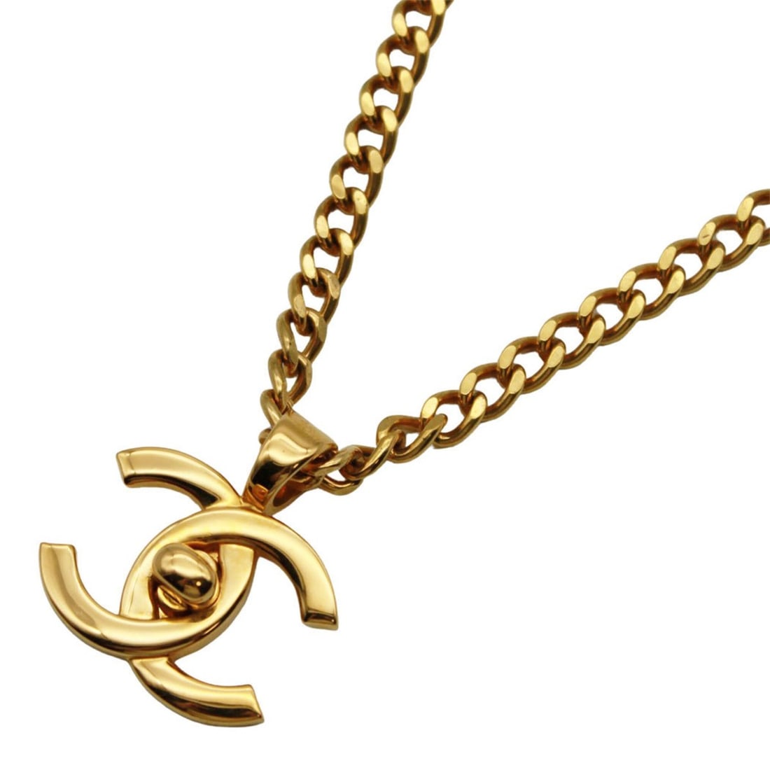 Chanel Turnlock Necklace, Women's & Men's, Brand Name, GP Gold Long Necklace (1 of 10)