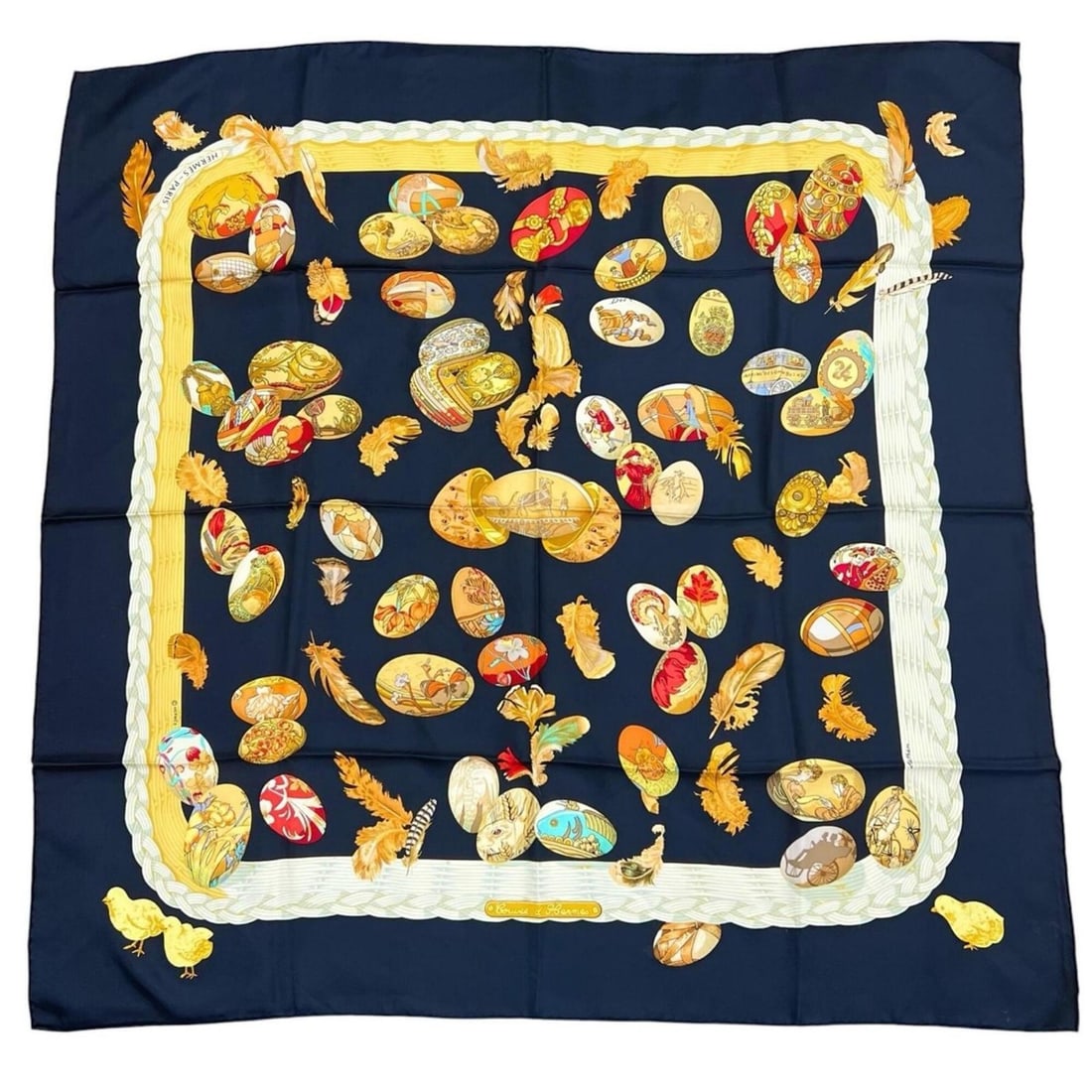 HERMES Carre 90 Hermes Egg Scarf/Muffler Silk Black Women's: --- Catalog ---Category: SizeSize (LxW): 90cm x 90cm / 35.43'' x 35.43''Category: DesignType: ScarfColor: BlackGender: WomenMaterial: Silk Category: GeneralBrand: HermesCountry of Origin: France--- It