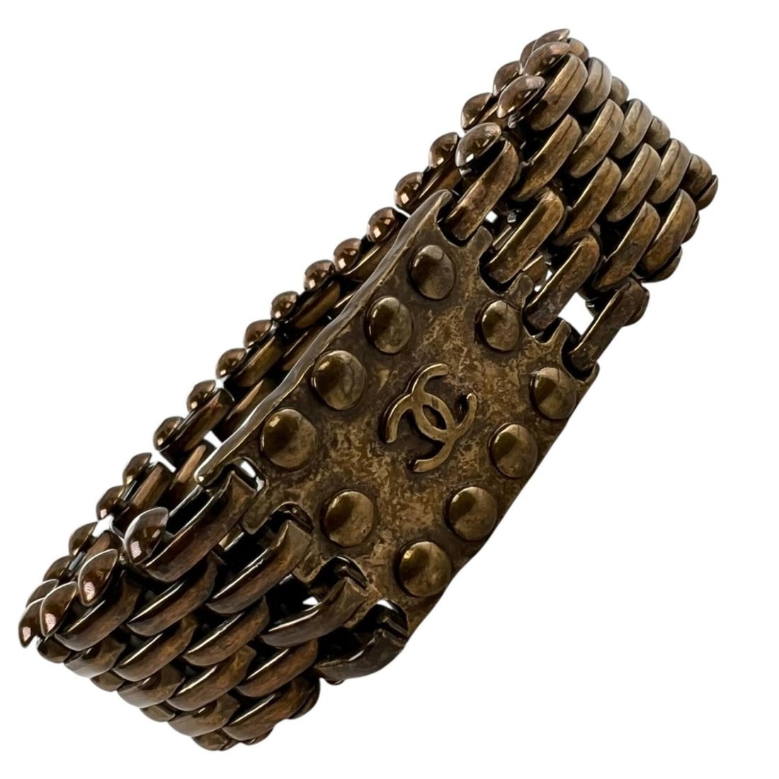CHANEL Coco Mark 97A Bracelet GP Bronze Women's: --- Catalog ---Category: SizeLength: 18.5cm / 7.28''Category: DesignType: BangleColor: BronzeGender: WomenMaterial: Gold platingCategory: GeneralMPN: 97ABrand: ChanelCountry of Origin: France--- Item 