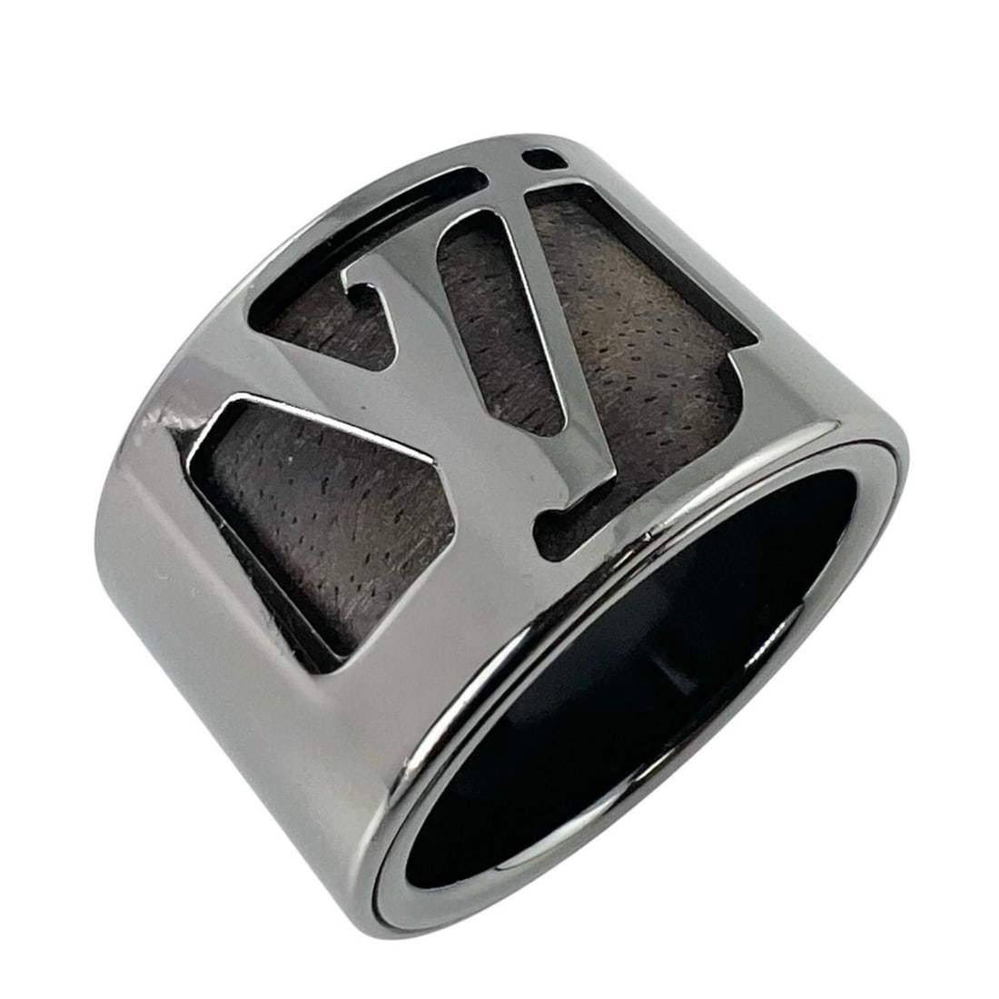 LOUIS VUITTON LV Louis Vuitton Bague Cape Town M66196 Ring - GP Wood Silver Brown Women's: --- Catalog ---Category: SizeJP Size: 16US Size: 8Category: DesignType: Band ringColor: Brown, SilverGender: Women,MenMaterial: Gold plating, WoodCategory: GeneralMPN: M66196Brand: Louis VuittonCountr