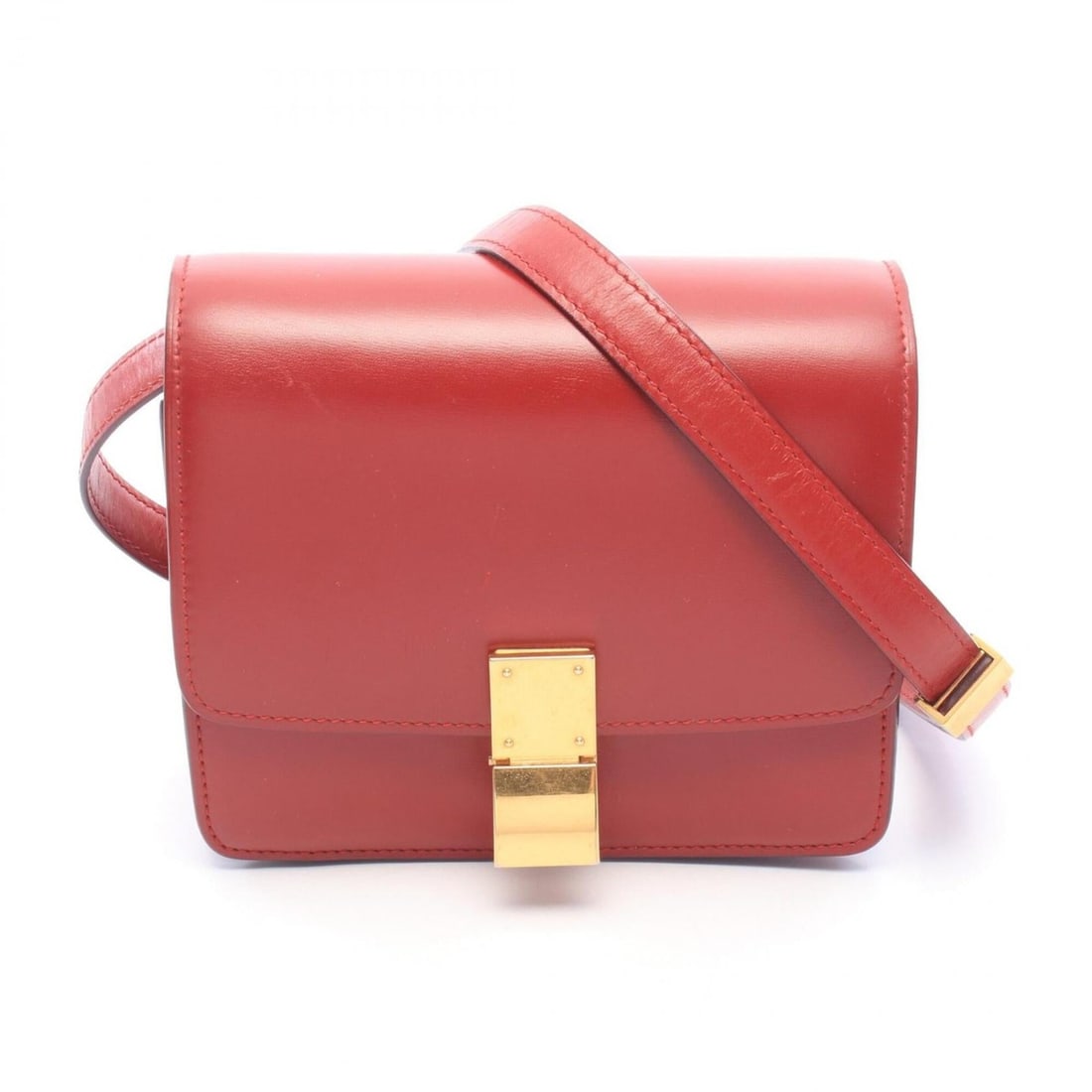 Celine Classic Small Shoulder Bag/Handbag, Leather, Women's, Red, 164183DLS: --- Catalog ---Category: SizeSize (HxWxD): 13cm x 16.5cm x 7cm / 5.11'' x 6.49'' x 2.75''Category: DesignType: Handbag, Shoulder bagColor: Red colorGender: WomenMaterial: Leather Category: