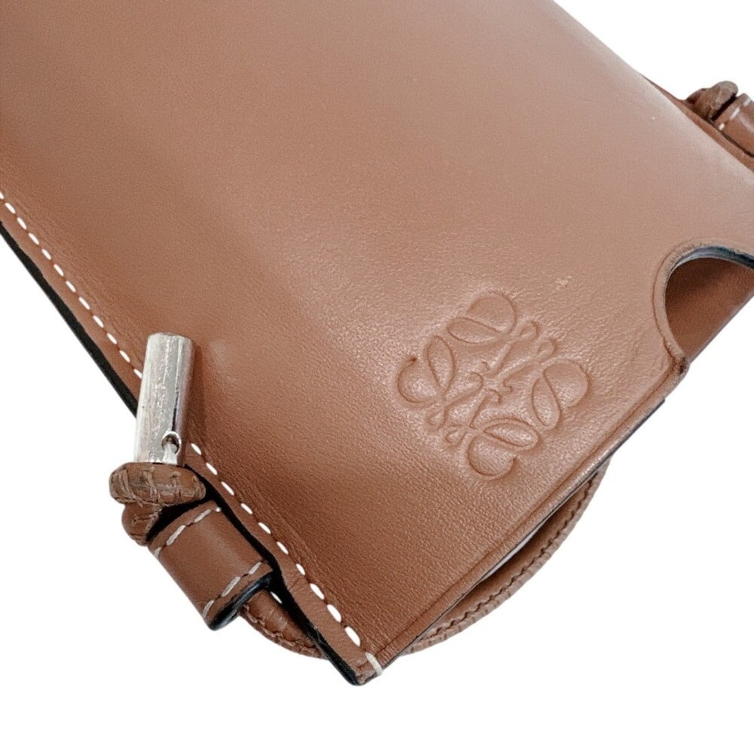 LOEWE Leather Pouch, Brown - 5