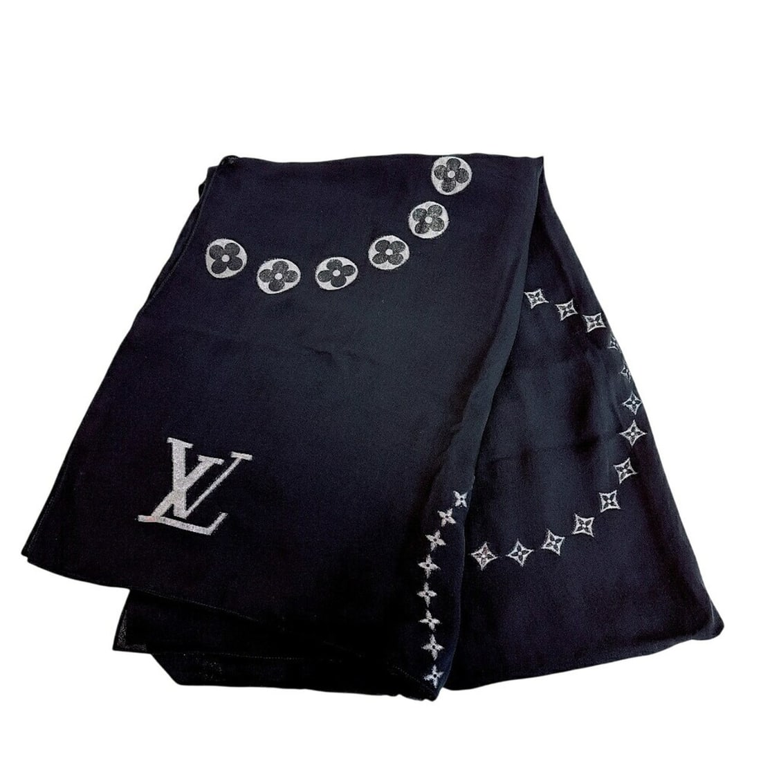 LOUIS VUITTON M74268 Etol Monte Carlo Stole, Black: --- Catalog ---Category: SizeSize (LxW): 1.78m / 70.07''Category: DesignType: StoleColor: BlackGender: WomenMaterial: Cashmere Category: GeneralBrand: Louis Vuitton--- Item List ---Section: