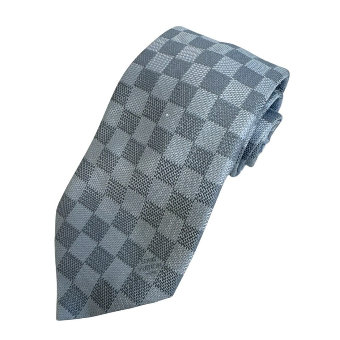 LOUIS VUITTON M78754 Cravat Damier Classic 8CM Tie Blue: --- Catalog ---Category: SizeWidth: 8cm / 3.14''Total Length: 151.5cm / 59.64''Category: DesignType: CravatColor: Blue, GrayGender: MenMaterial: Silk Category: GeneralBrand: Louis Vuitton--- Item