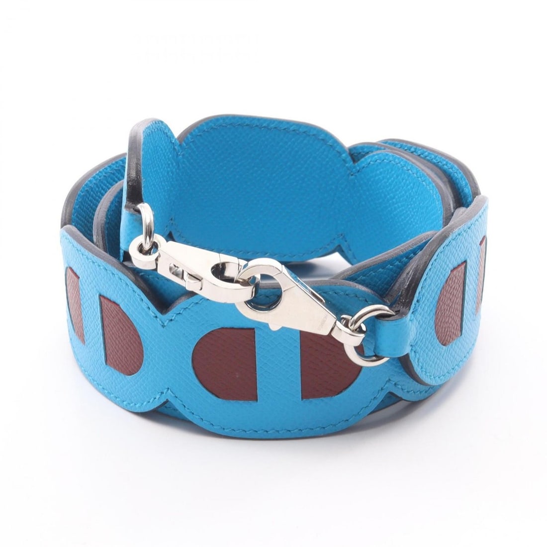 Hermes Bandoulière Maillon Chaine d'Ancre Blue Zanzibar Rouge Sellier Shoulder Strap Accessory,: --- Catalog ---Category: SizeSize (HxWxD): 98cm x 4.5cm / 38.58'' x 1.77''Category: DesignType: StrapColor: Blue, BordeauxGender: WomenMaterial: Epsom leatherCategory: GeneralBrand: Hermes--- Item Lis
