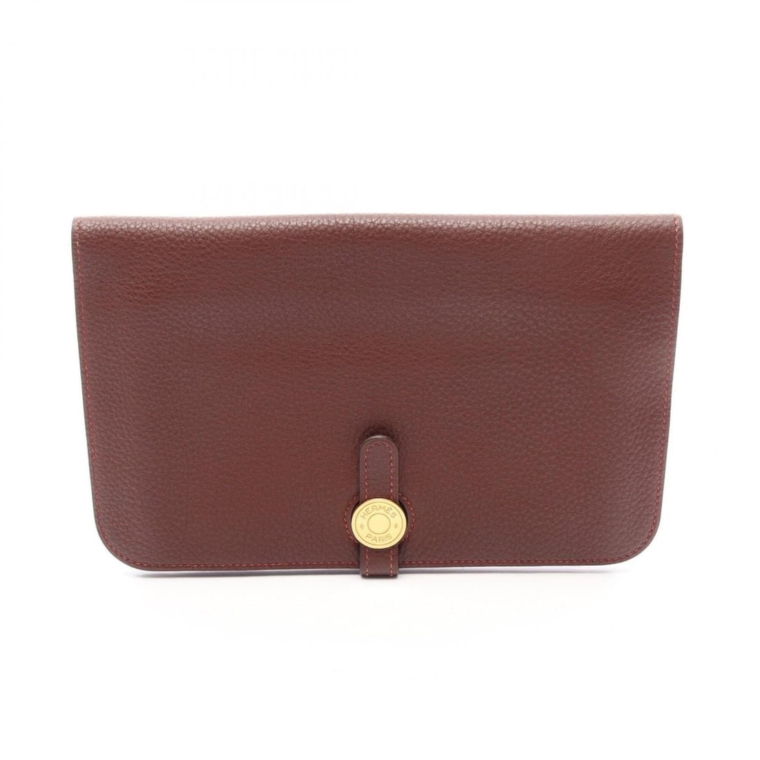 Hermes Dogon GM Duo Marron Foncé Bi-fold Long Wallet, Taurillon Clemence Leather, Women's, Brown: --- Catalog ---Category: SizeSize (HxWxD): 12cm x 20cm x 2cm / 4.72'' x 7.87'' x 0.78''Category: DesignType: Long wallet (bi-fold)Color: BrownGender: WomenMaterial: Taurillon clemence leather Category