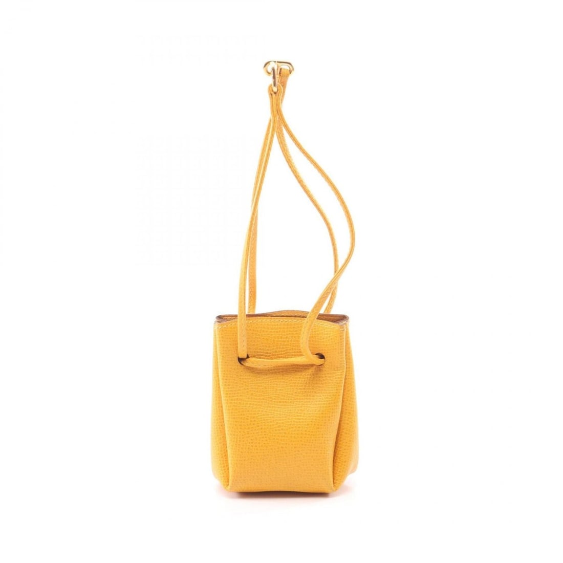 Hermes Vespa Jaune handbag/pouch, Courchevel leather, women's, yellow.: --- Catalog ---Category: SizeSize (HxWxD): 9cm x 7cm / 3.54'' x 2.75''Category: DesignType: Handbag, PouchColor: YellowGender: WomenMaterial: Courchevel leather Category: GeneralBrand: Hermes--- Item 