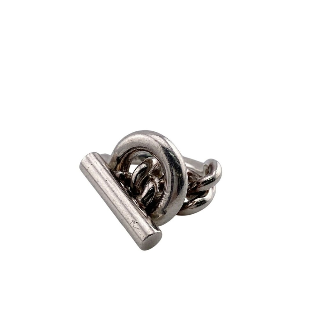 HERMES Croisette GM Ring (Silver): --- Catalog ---Category: SizeWidth: 16mm / 0.63''JP Size: 11US Size: 6Category: DesignType: Band ringColor: SilverFinish: Gold platedGender: WomenCategory: GeneralBrand: Hermes--- Item List ---Section