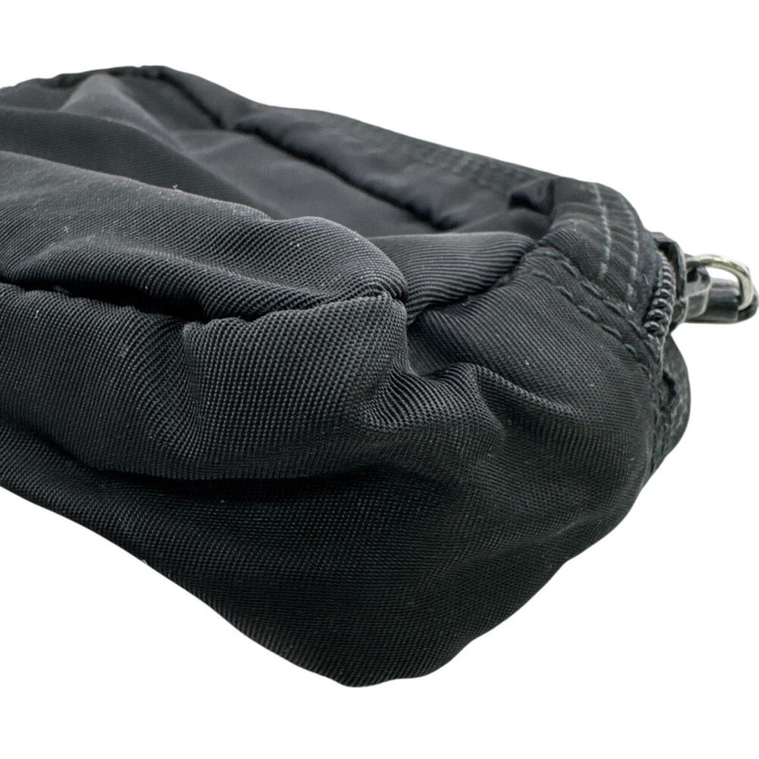 PRADA Triangle Nylon Pouch, Black - 6