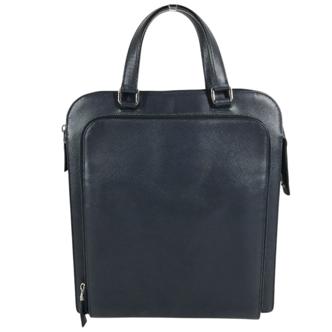 PRADA Triangle Logo Handbag, Vertical Business Bag, Saffiano Leather, Blue, for Men and Women: --- Catalog ---Category: SizeSize (HxWxD): 33.5cm x 30cm x 10cm / 13.18'' x 11.81'' x 3.93''Handle Length: 28cm / 11.02''Category: DesignType: BriefcaseColor: BlueGender: Men,Women,UnisexMaterial: Lea