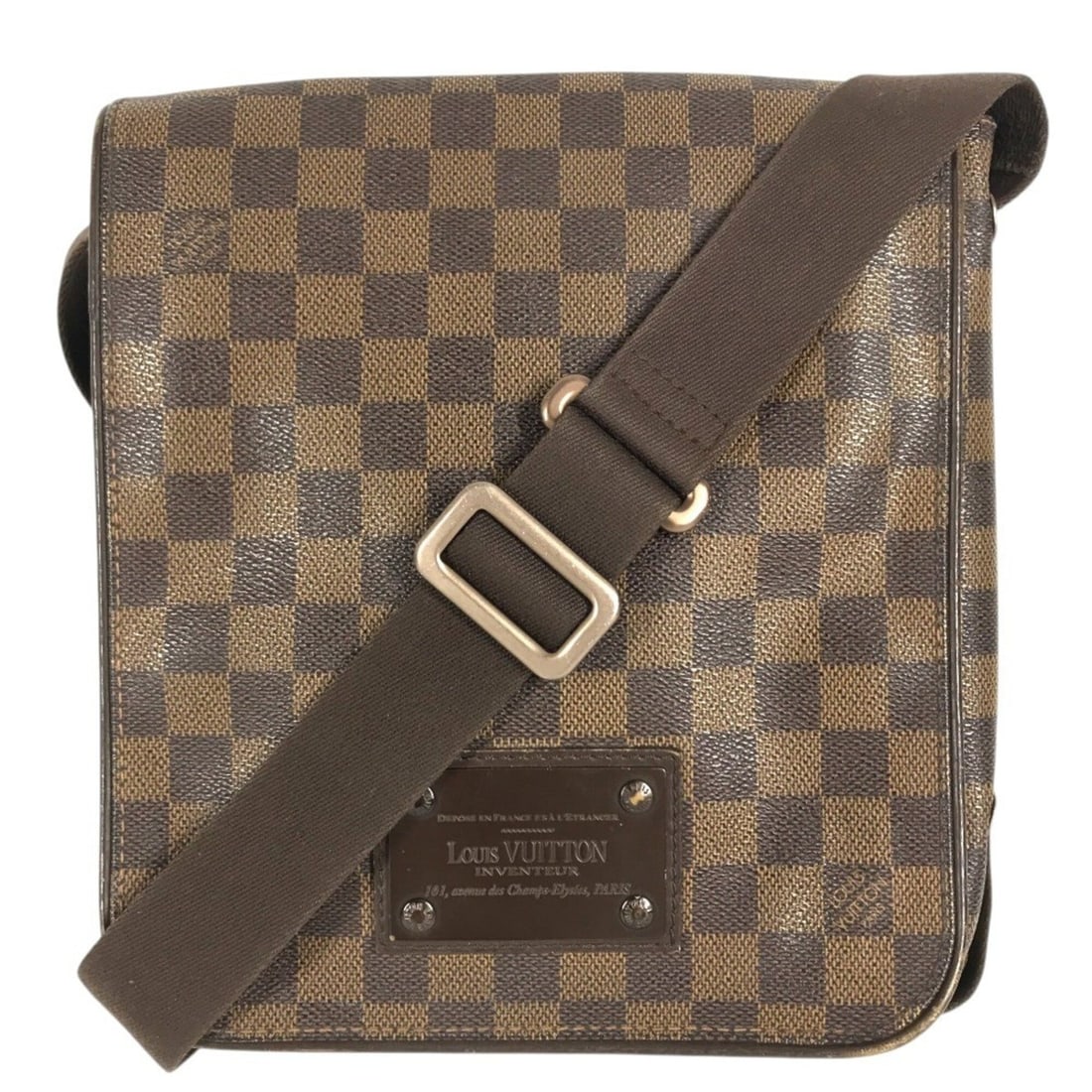 LOUIS VUITTON N51210 Damier Brooklyn PM Shoulder Bag, Canvas, Ebene Brown. Suitable for both men and: --- Catalog ---Category: SizeSize (HxWxD): 23cm x 21cm x 5cm / 9.05'' x 8.26'' x 1.96''Strap Length: 140cm / 55.11''Category: DesignType: Shoulder bagColor: Brown, EbeneGender: Men,Women,UnisexClosure