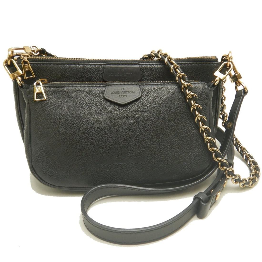 LOUIS VUITTON Monogram Empreinte Multi Pochette Accessoires M80399 Shoulder Bag Noir Women's 254243: --- Catalog ---Category: SizeSize (HxWxD): 14.5cm x 25cm x 4.5cm / 5.7'' x 9.84'' x 1.77''Category: DesignType: Pochette, Pouch, Shoulder bagColor: NoirGender: WomenMaterial: Leather Hardware Color: G