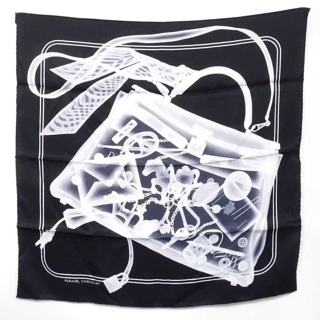 HERMES scarf/muffler, Carre 70, Please Check In, silk, multicolor, women's, 182330: --- Catalog ---Category: SizeSize (LxW): 66cm x 66cm / 25.98'' x 25.98''Category: DesignType: ScarfColor: Multi-colorGender: WomenMaterial: Silk Category: GeneralBrand: Hermes--- Item List ---Section: