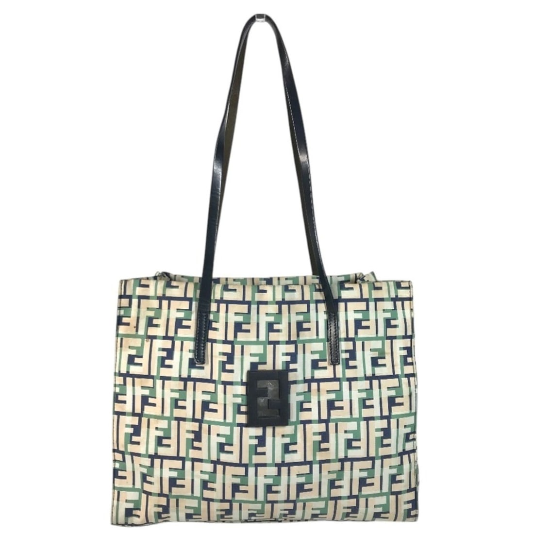 FENDI logo bag, tote shoulder leather, canvas, men's, women's, green.: --- Catalog ---Category: SizeSize (HxWxD): 26.5cm x 31.5cm x 10.5cm / 10.43'' x 12.4'' x 4.13''Category: DesignType: Shoulder bag, Tote bagColor: Beige, Blue, GreenGender: Men,Women,UnisexMaterial: Le