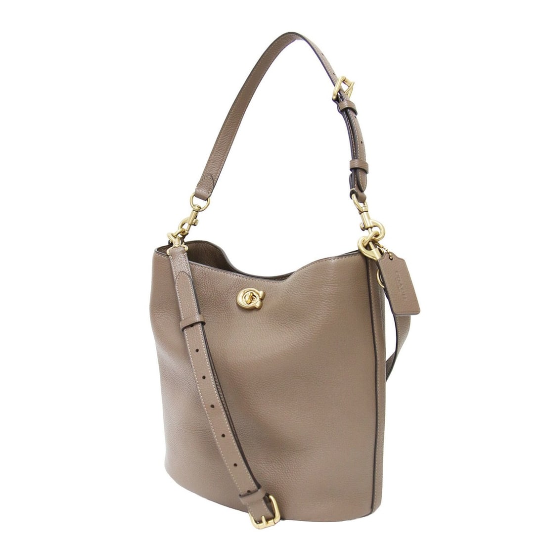 COACH Brown Willow Soft Bucket Shoulder Bag - Bucket-shaped, Crossbody, Turnlock Leather, Women's: --- Catalog ---Category: SizeSize (HxWxD): 26cm x 30cm x 14.5cm / 10.23'' x 11.81'' x 5.7''Category: DesignType: Shoulder bagColor: BrownGender: WomenMaterial: Leather Category: GeneralMPN: CW625Brand
