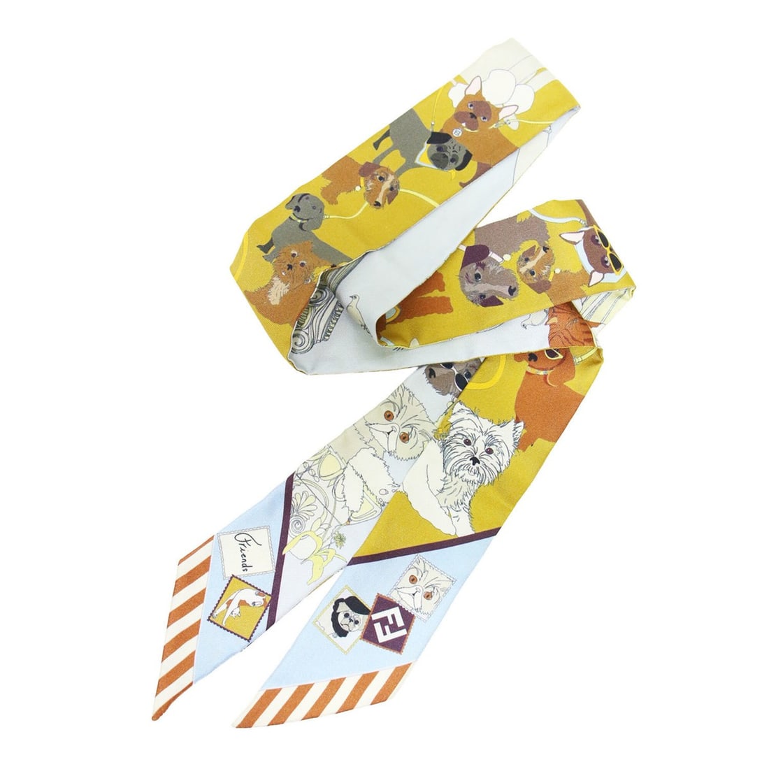 FENDI scarf/muffler, size 26, Rappie multicolor scarf, animal print, reversible, 100% silk, bag: --- Catalog ---Category: SizeSize (LxW): 1.22m x 4.8cm / 48.03'' x 1.88''Category: DesignType: ScarfColor: Multi-colorGender: WomenMaterial: Silk Category: GeneralMPN: FXT011B028F1WSFBrand: FendiCount
