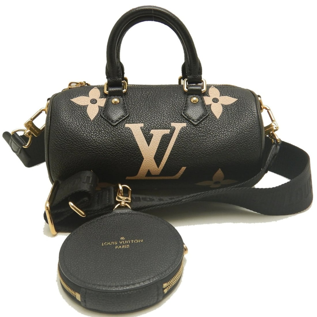 LOUIS VUITTON Bicolor Monogram Empreinte Papillon BB M45980 Handbag Noir Women's 254240: --- Catalog ---Category: SizeSize (HxWxD): 10cm x 20cm x 10cm / 3.93'' x 7.87'' x 3.93''Category: DesignType: Handbag, PouchColor: NoirGender: WomenMaterial: Leather Hardware Color: GoldLeather/Fur