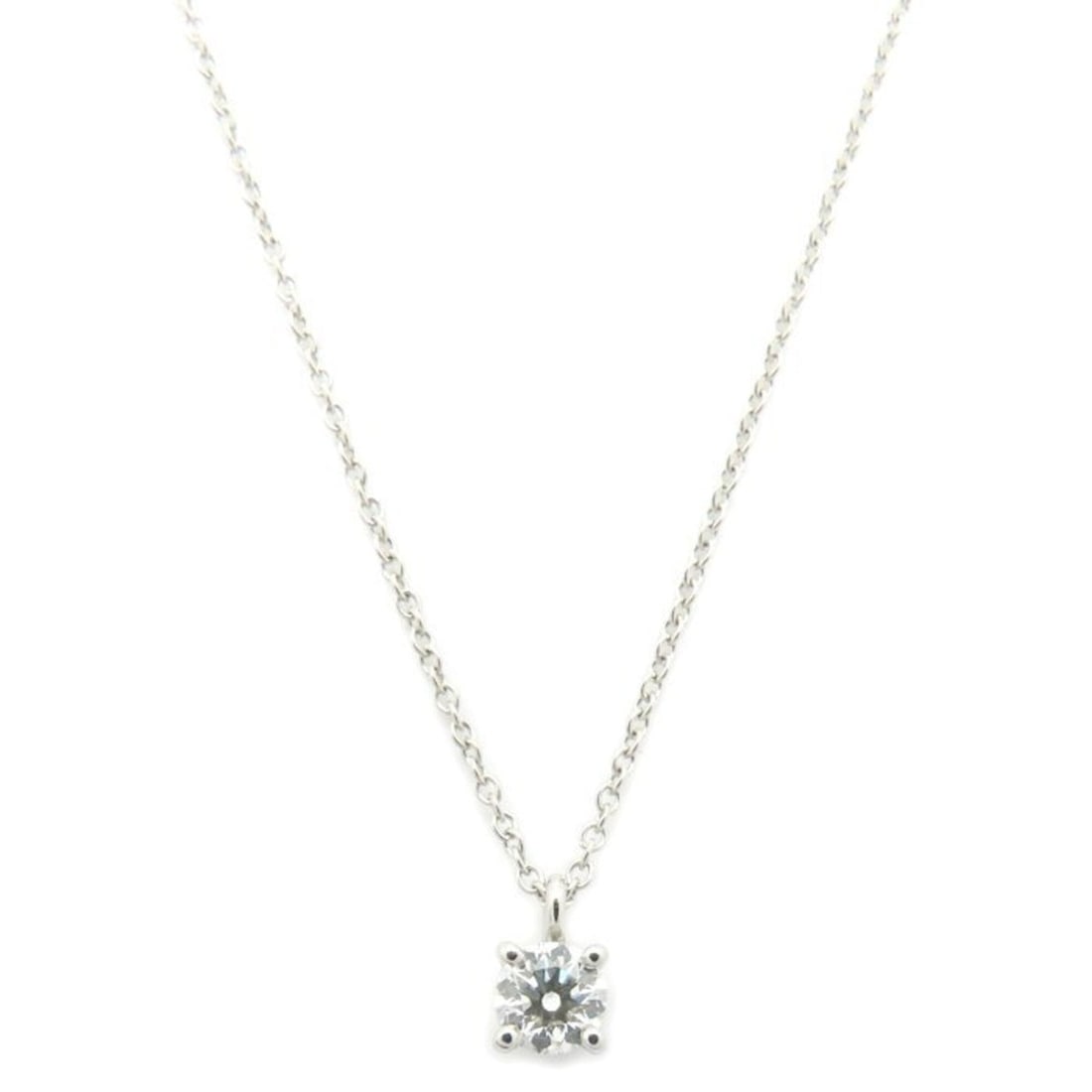 TIFFANY&Co. Tiffany Solitaire Diamond Necklace, Pt950, Women's, 295864: --- Catalog ---Category: SizeNeck Circumference: 40.5 cm / 15.94''Category: DesignGender: WomenMaterial: Platinum 950Necklace Type: NecklaceCategory: GeneralBrand: Tiffany--- Item List ---Section: Con