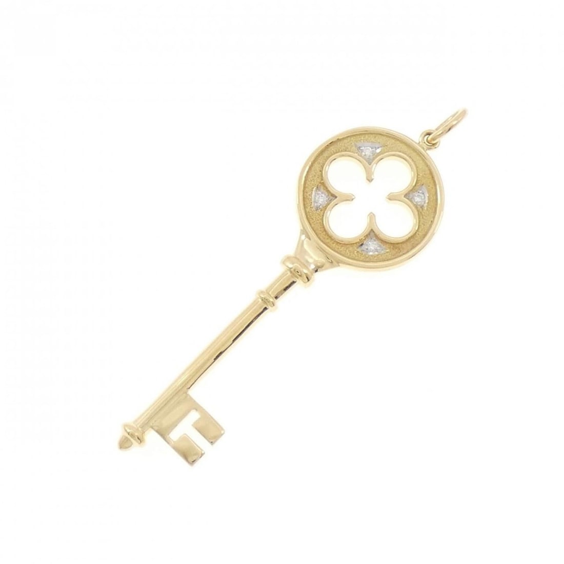 Tiffany Quarterfoil Key Pendant: --- Catalog ---Category: SizePendant Size: 58.5mm x 18mm / 2.3'' x 0.7''Category: DesignGender: WomenMaterial: White gold (18K), Yellow gold (18K)Necklace Type: PendantCategory: GeneralBrand: Tiffany-