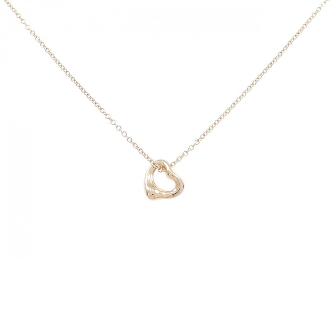 Tiffany Open Heart Necklace: --- Catalog ---Category: SizePendant Size: 7.2mm x 6.7mm / 0.28'' x 0.26''Neck Circumference: 41 cm / 16.14''Category: DesignGender: WomenMaterial: Pink gold (18K)Pendant Type: PendantNecklace Type: