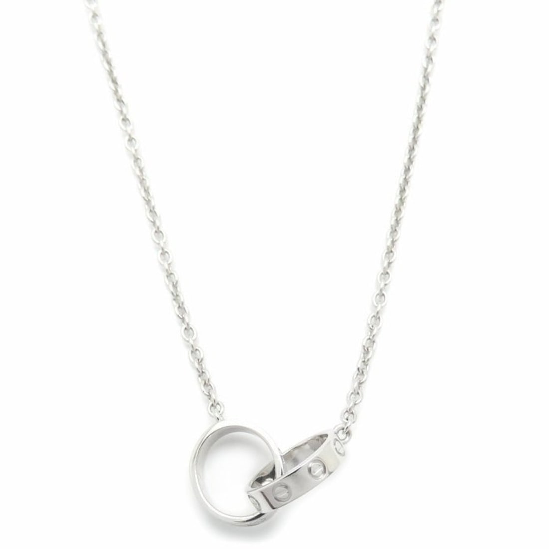 CARTIER LOVE pendant necklace, 18K white gold, 295863: --- Catalog ---Category: SizePendant Size: 9.7mm x 11mm / 0.38'' x 0.43''Neck Circumference: 45.5 cm / 17.91''Category: DesignGender: Women,MenMaterial: White gold (18K)Necklace Type: Pendant