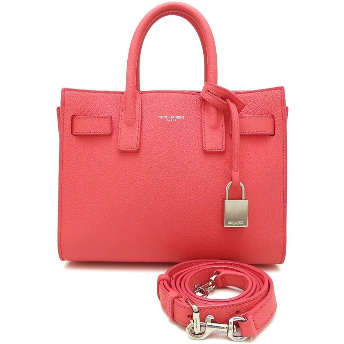 YVES SAINT LAURENT Sac de Jour Nano 392035 Handbag with Shoulder Strap, Calfskin, Pink, Women's: --- Catalog ---Category: SizeSize (HxWxD): 17.5cm x 22cm x 10.5cm / 6.88'' x 8.66'' x 4.13''Category: DesignType: HandbagColor: PinkGender: WomenMaterial: Leather Hardware Color: SilverLeather/Fur