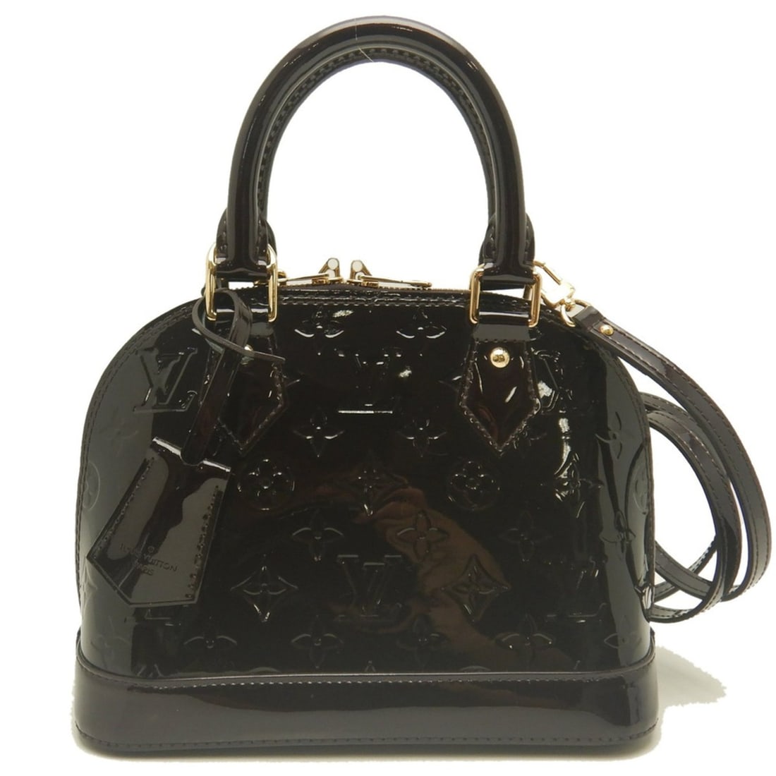 LOUIS VUITTON Vernis Alma BB M91678 Handbag Amarante Women's 254227: --- Catalog ---Category: SizeSize (HxWxD): 17.5cm x 24cm x 12cm / 6.88'' x 9.44'' x 4.72''Category: DesignType: HandbagColor: AmaranteGender: WomenMaterial: Vernis , Monogram Hardware Color: