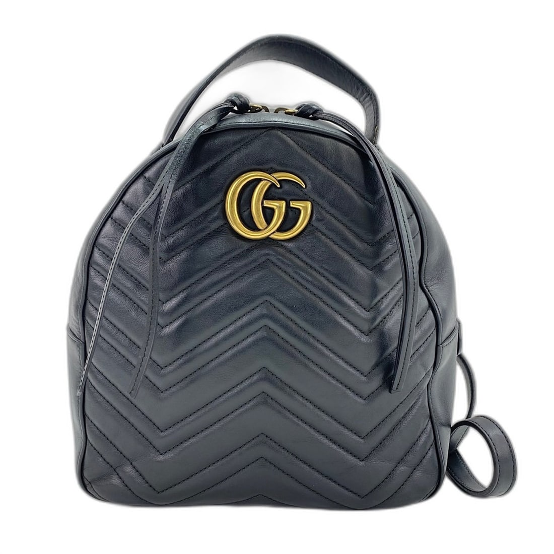 Gucci GG Marmont Backpack, Black: --- Catalog ---Category: SizeSize (HxWxD): 24cm x 22cm x 10cm / 9.44'' x 8.66'' x 3.93''Strap Length: 64cm - 74cm / 25.19'' - 29.13''Category: DesignType: BackpackColor: BlackGender: WomenCategory: