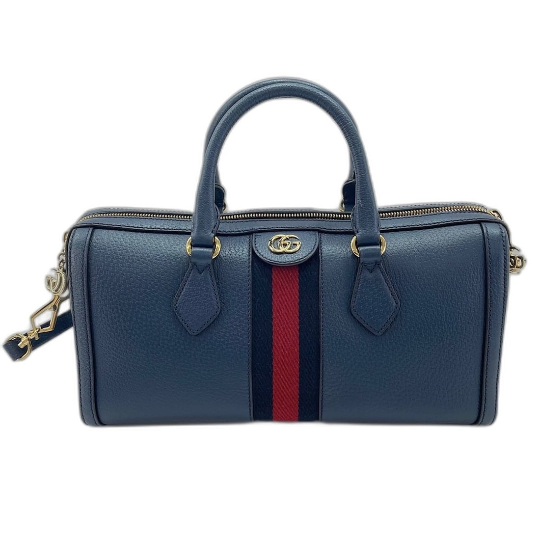 Gucci Ophidia handbag/Boston bag, navy: --- Catalog ---Category: SizeHandle Drop: 10.00cm / 3.94''Size (HxWxD): 20cm x 32cm x 12cm / 7.87'' x 12.59'' x 4.72''Strap Length: 103cm - 123cm / 40.55'' - 48.42''Category: DesignType: Boston bagCol
