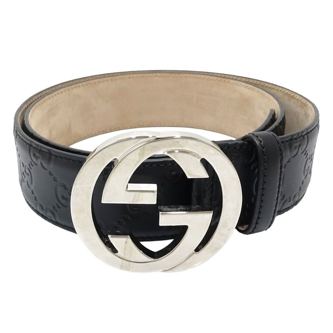 GUCCI belt 411924 Interlocking G 90?36 Leather Black Women's 182335: --- Catalog ---Category: SizeWidth: 4cm / 1.57''Length: 86.5cm - 96.5cm / 34.05'' - 37.99''Category: DesignType: Standard beltColor: BlackGender: WomenMaterial (Strap): Leather Category: GeneralMPN: 4