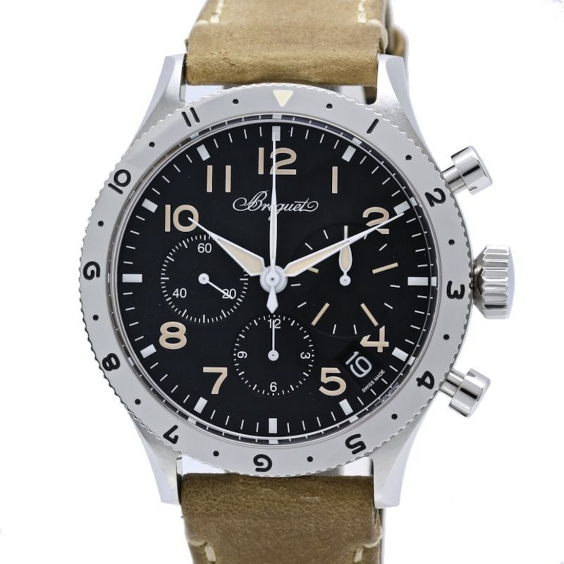 Breguet Type XX Chronograph 2067ST 92 3WU Men's Watch, Stainless Steel x Leather Strap, Model 40568: --- Catalog ---Category: SizeWrist Size: 19cm / 7.48''Case Diameter: 42mm / 1.65''Category: DesignType: WristwatchGender: MenColor (Dial): BlackMaterial (Band): LeatherMaterial (Case): Stainless steel