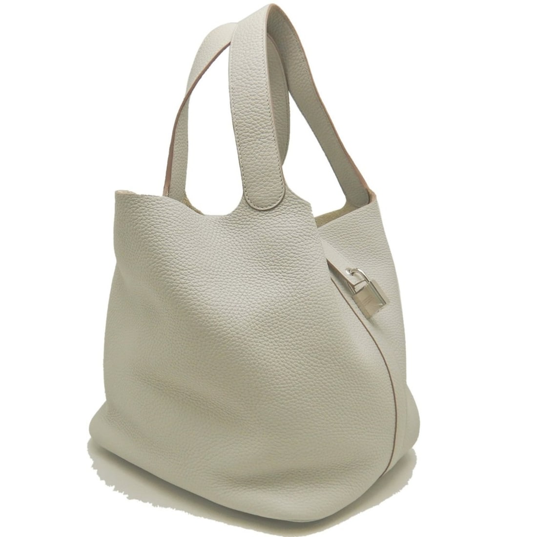 HERMES Picotin Lock GM 060992CK80 Handbag, Taurillon Clemence Leather, Gris Perle, Women's, 254238 (1 of 18)