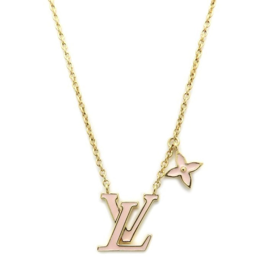 LOUIS VUITTON LV Iconic Enamel Necklace M01215 295871: --- Catalog ---Category: SizePendant Size: 12.5mm x 12.6mm / 0.49'' x 0.49''Neck Circumference: 41 cm - 46.5 cm / 16.14'' - 18.3''Category: DesignColor: GoldGender: Women,MenMaterial: Enamel, Gold pla