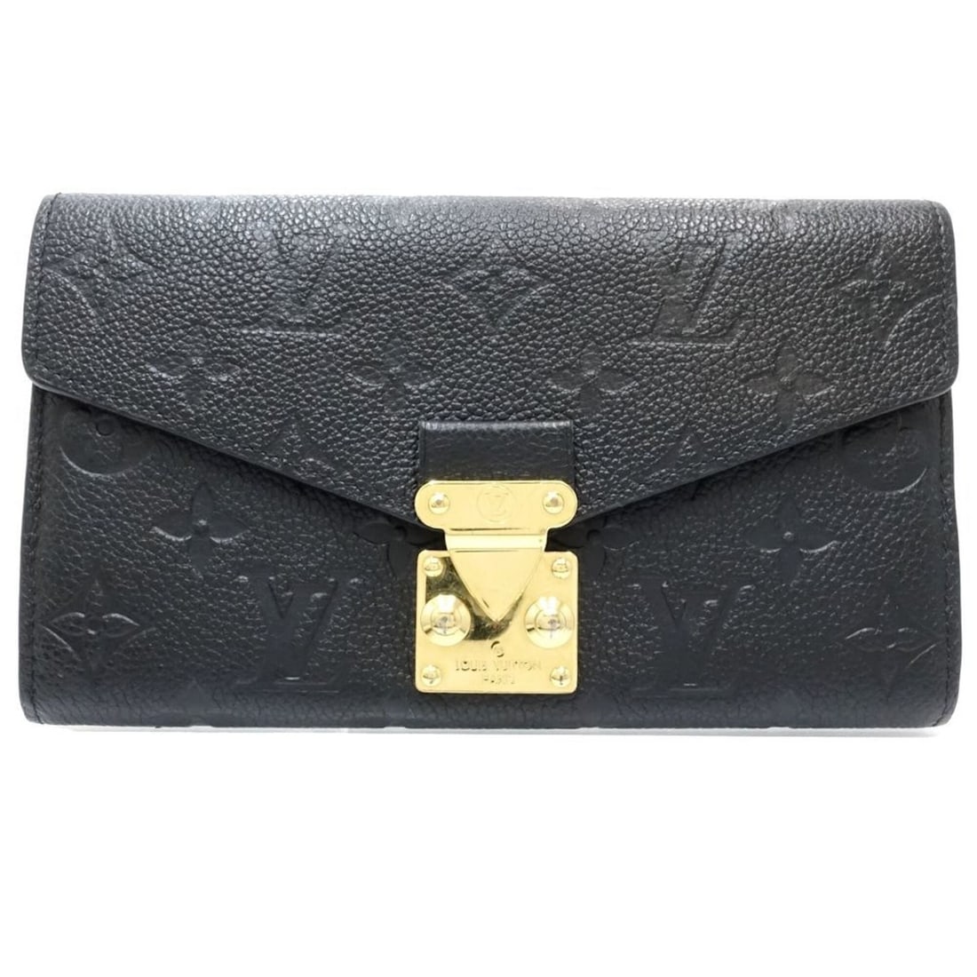 LOUIS VUITTON Monogram Empreinte Bi-fold Wallet M62458 Portefeuille Métis Noir Women's 182283 (1 of 13)