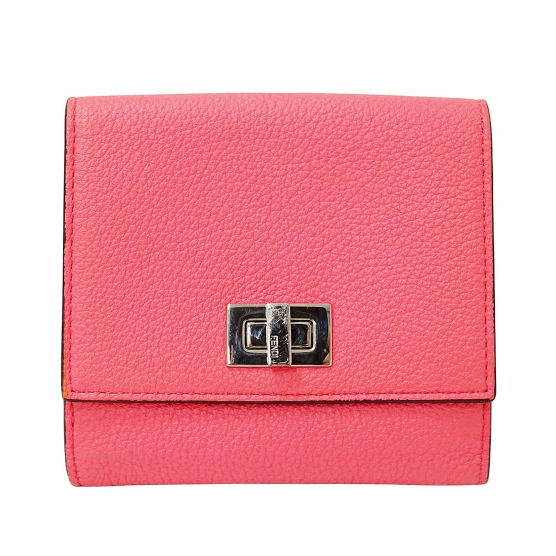 Fendi FENDI Women's Wallet, Brand Name, Bi-fold Peekaboo Leather, Pink: --- Catalog ---Category: SizeSize (HxWxD): 11cm x 12cm x 3.5cm / 4.33'' x 4.72'' x 1.37''Category: DesignType: Wallet (bi-fold)Color: PinkGender: WomenMaterial: Leather Category: GeneralBrand: FendiCo
