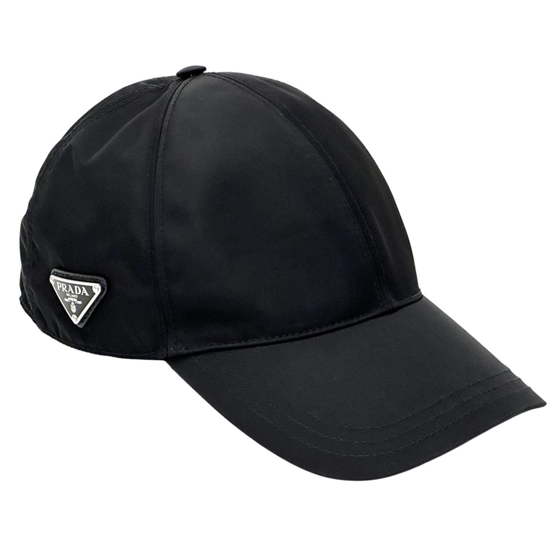 Prada PRADA Cap for Women and Men, Brand Name, Nylon, Black, 2HC274 L, Triangle Logo: --- Catalog ---Category: DesignType: CapColor: BlackGender: Men,WomenMaterial: Nylon Category: GeneralBrand: PradaCountry of Origin: ItalyCategory: MeasurementsHeight: 16cm / 6.29''Circumference: 59cm