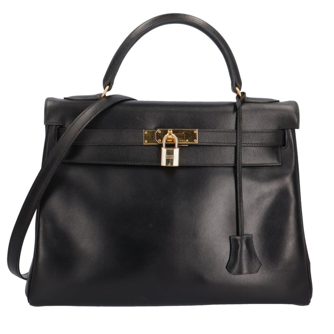 Hermes Kelly 32 Shoulder Bag, Box Calf Leather, Black, Women's, HERMES 2-way (1 of 16)