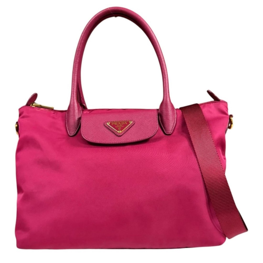 Prada Shoulder Bag, Nylon, Pink, Women's, PRADA 2-Way: --- Catalog ---Category: SizeSize (HxWxD): 21cm x 29cm x 17cm / 8.26'' x 11.41'' x 6.69''Category: DesignType: Shoulder bagColor: PinkGender: WomenMaterial: Nylon Category: GeneralBrand: PradaCountry 