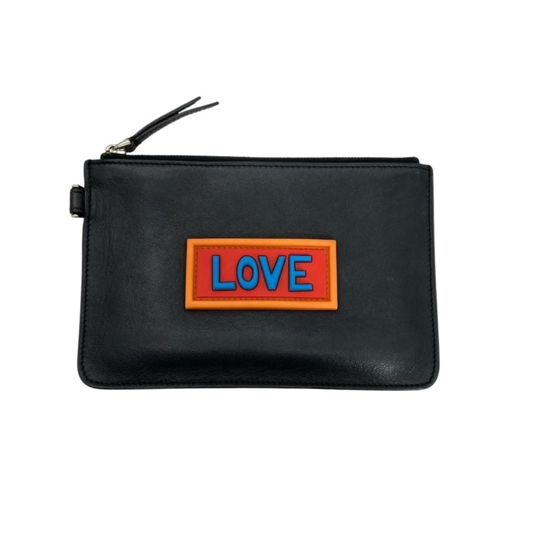 Fendi LOVE handbag pouch leather black clutch bag for women: --- Catalog ---Category: SizeSize (HxWxD): 11.5cm x 17cm / 4.52'' x 6.69''Category: DesignType: Clutch bag, Handbag, PouchColor: BlackGender: WomenMaterial: Leather Category: GeneralBrand: Fendi--- It